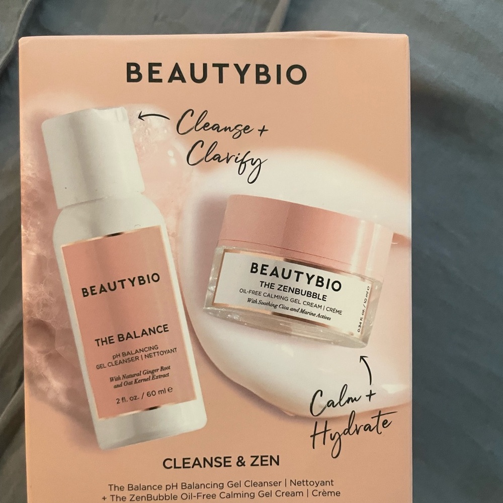 White and Pink Cleanser and Exfoliant Skincare Set